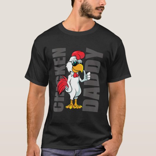 Mannen Chicken Daddy Farmer T-shirt (Voorkant)