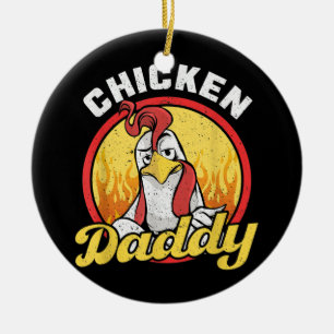 Mannen Chicken Papa Keramisch Ornament