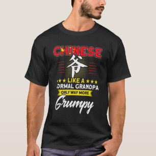 Mannen China Chinese opa Mannen Chinese vlag T-shirt