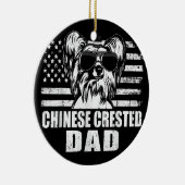 Mannen Chinese Crested Dad Cool Retro Proud Keramisch Ornament (Rechts)