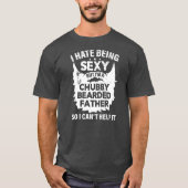Mannen Chubby Bearded Vader Funny Pap met krinters T-shirt (Voorkant)