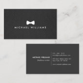 Mannen Classic Bow Stropdas Logo op Zwarte visgraa Visitekaartje (Voorkant / Achterkant)