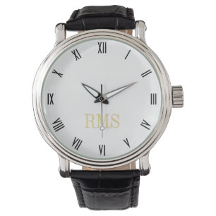 Mannen Classic  Look Monogram Initialen Horloge