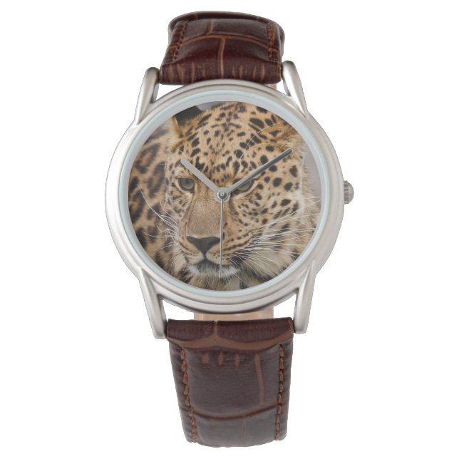 Mannen Classic Watch/Wildlife Leopard Horloge (Voorkant)