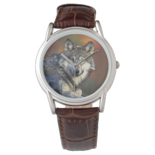 Mannen Classic Watch/Wildlife Wolf Horloge