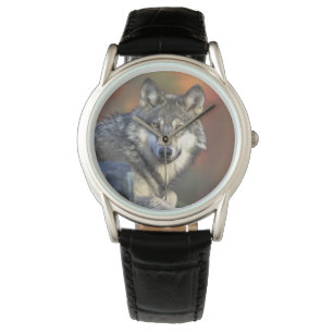 Mannen Classic Watch/Wildlife Wolf Horloge