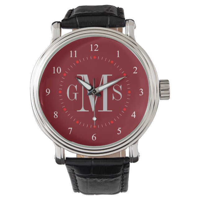 Mannen Classy Personalized Monogram Watch Horloge (Voorkant)