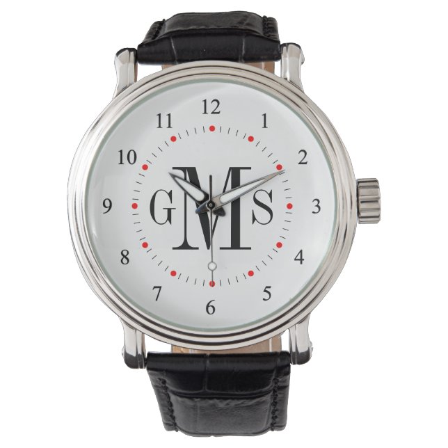 Mannen Classy Personalized Monogram Watch Horloge (Voorkant)