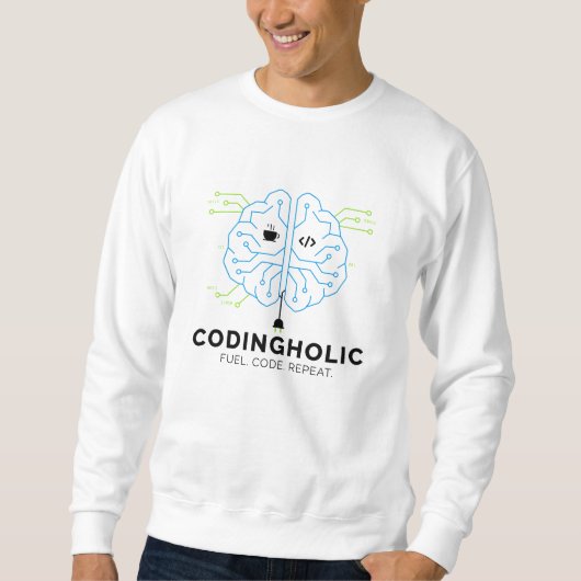 Mannen Clean Tech Brain Codering Grafische program Trui (Voorkant)