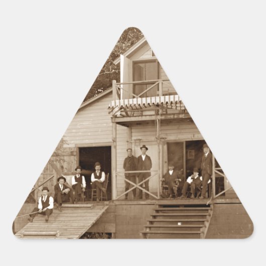 mannen Club Fox River Club van 1880 Vist Elgin Driehoek Sticker (Voorkant)