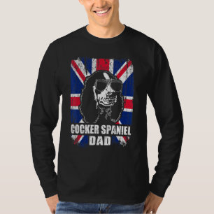 Mannen Cocker Spaniel Dad Cool Uk Flag  Retro T-shirt