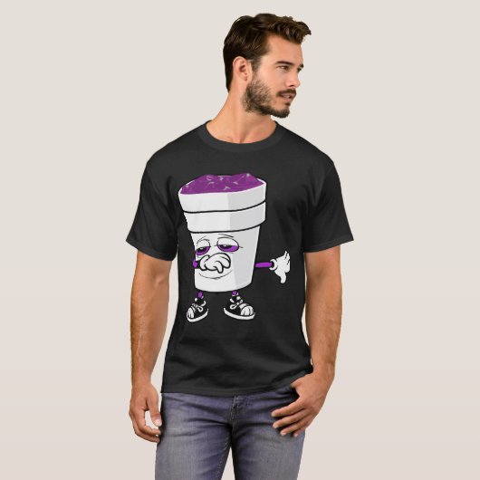 Mannen Codeine Hoestsiroop Dabbing Dubbele Cup Siz T-shirt (Voorkant volledig)