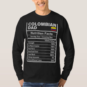 Mannen Colombiaanse vader Nutrition Fact Vaderdag T-shirt