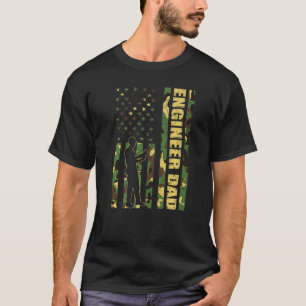 Mannen Cool American Flag Camouflage Engineer Pa F T-shirt