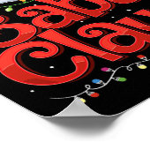 Mannen Cool Baba Claus Met Kerstmuts Kerstmis Lich Poster (Hoek)