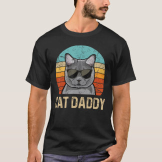Mannen  Cool British Shorthair Cat Papa Draag T-shirt