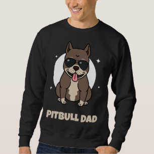 Mannen Cool Funny Pitbull Papa Graphic Pitbull Dog Trui
