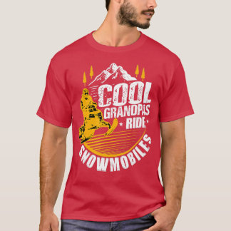 Mannen Cool Grandpas Ride Snowmobiles Gift Funny S T-shirt