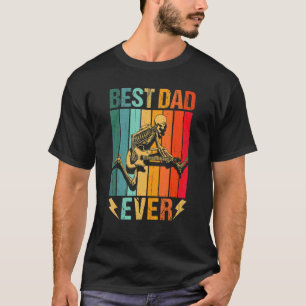 Mannen Cool Skelet Spelend Elektrische Gitaar Spel T-shirt