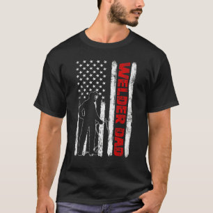 Mannen Cool Vaderdag Amerikaanse Vlag Lasser Vader T-shirt