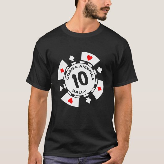 Mannen Corsa Poker Chip T-Shirt Black (Voorkant)