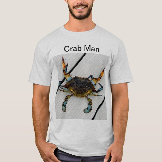 Mannen "Crab Man" Tee Shirt (Voorkant)