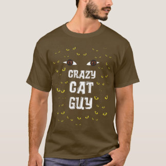 Mannen Crazy Cat Guy & Cat papa T-shirt