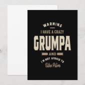 Mannen Crazy Grumpa Grandpa Gift Kaart (Voorkant / Achterkant)