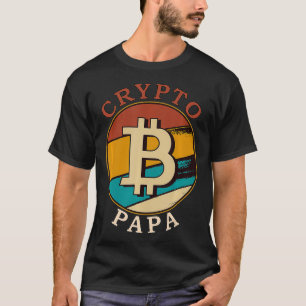 Mannen Crypto Papa Dad Funny Bitcoin Coin Miner HO T-shirt