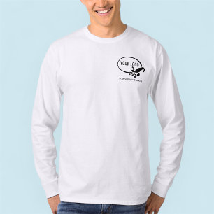 Mannen Custom Logo Lange Mouw Business Shirt Wit