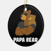 Mannen Cute Papa Beer vader Dochter Beer Keramisch Ornament (Links)