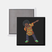 Mannen Dabbing African American Man Juneteenth Bla Magneet (Voorkant / Achterkant)