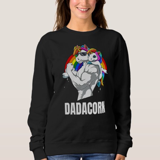 Mannen Dadacorn vader Dochter Unicorns 1 Trui (Voorkant)