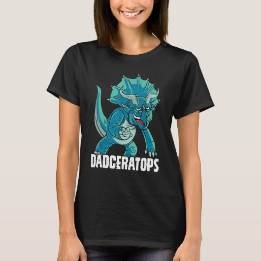 Mannen Dadceratops Triceratops Dinosaur Prehistori T-shirt (Voorkant)