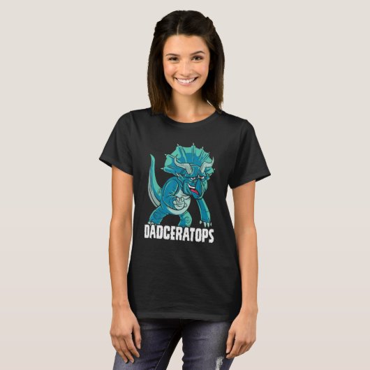 Mannen Dadceratops Triceratops Dinosaur Prehistori T-shirt (Voorkant volledig)