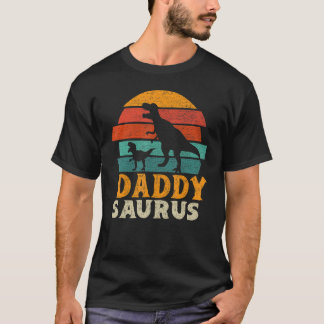 Mannen Daddysaurus T Rex Dinosaur Funny Dad Saurus T-shirt