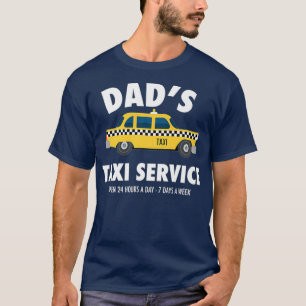 Mannen Dads Taxi Service Driving Fathers Day Gift T-shirt