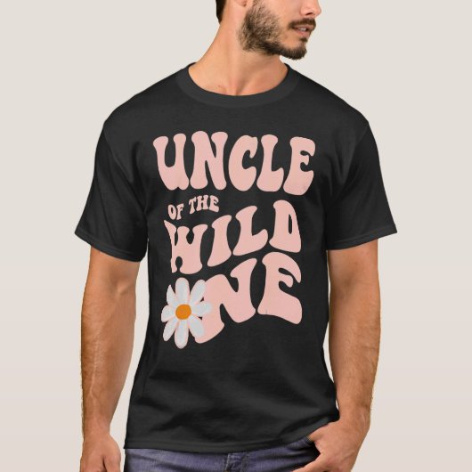 Mannen Daisy Birthday oom Wild One Boho 1st Birthd T-shirt (Voorkant)