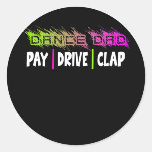 Mannen dance Dad betaal drive Clap Dansend Pa Ronde Sticker