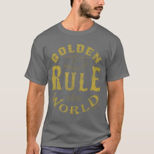 Mannen Dark T-Shirt  Golden Rule De wereld (Voorkant)