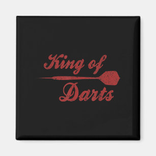 Mannen Dart Player Cool citeert de koning der kuns Magneet