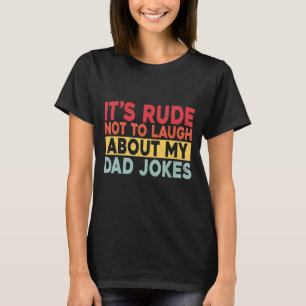 Mannen dat het onbeleefd is om niet te lachen over t-shirt