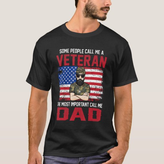 Mannen De belangrijkste noem me vader Veteran vade T-shirt (Voorkant)