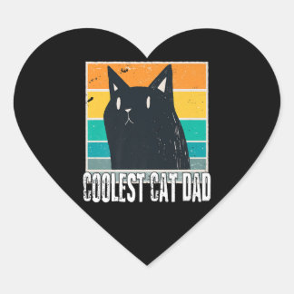  Mannen De koudste kat pap | Funny Cat Dad Hart Sticker