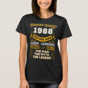 Mannen De Man Myth Legend 1988 35th Birthday voor T-shirt