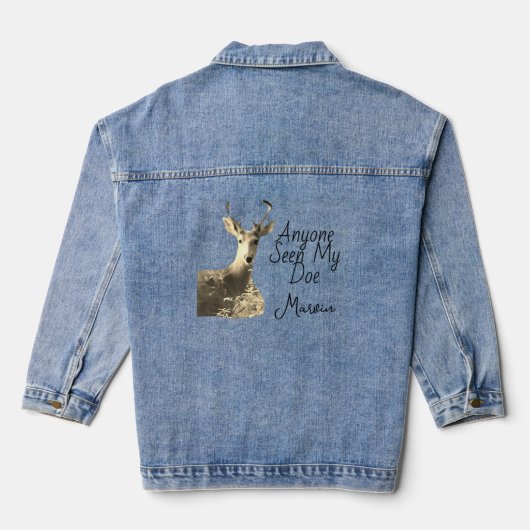 Mannen Deer Buck Doe Natuur Denim Jacket (Achterkant)