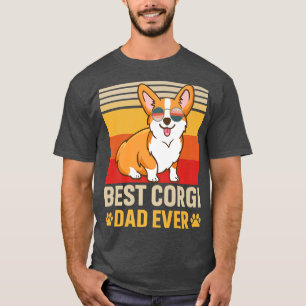 Mannen design Best Corgi Dad Ever Retro Dog T-shirt