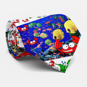 Mannen Designer Fish Crab Stropdas