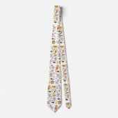 Mannen Designer Monkey Tiger Elephant Stropdas (Voorkant)