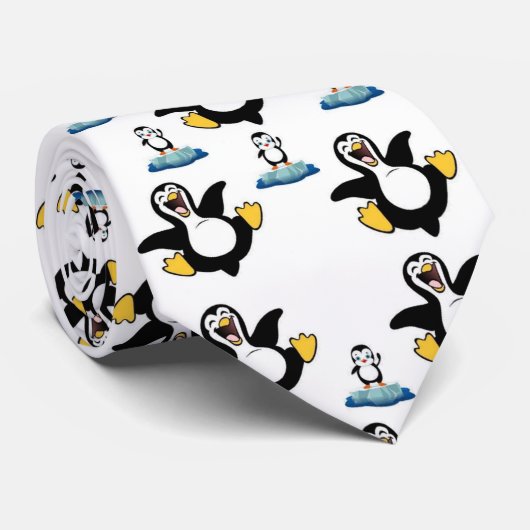 Mannen Designer Penguins Stropdas (Opgerold)